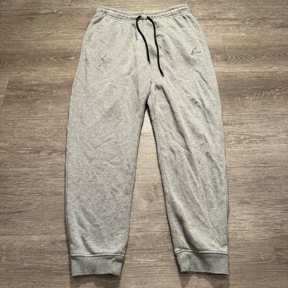 Jordan Brooklyn Essentials Fleece Pants Mens Medium Gray Cotton Jogger 28x28